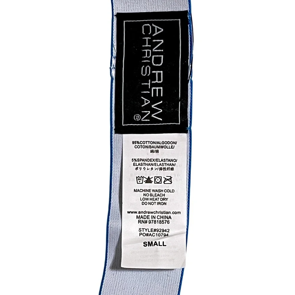 Andrew‎ Christian THICK S (31-33) Jockstrap White Blue Athletic Supporter 92942